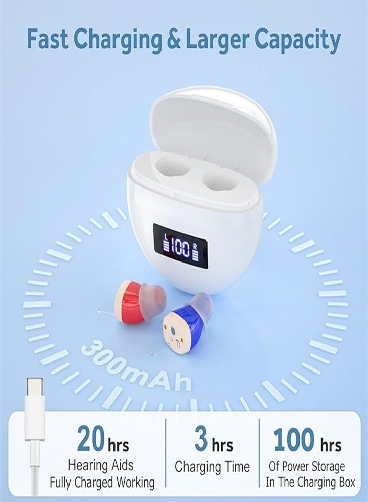 Hearing aids, invisible magnetic hearing aids, contact charging case with LED power display (white, red, blue) - Image 4