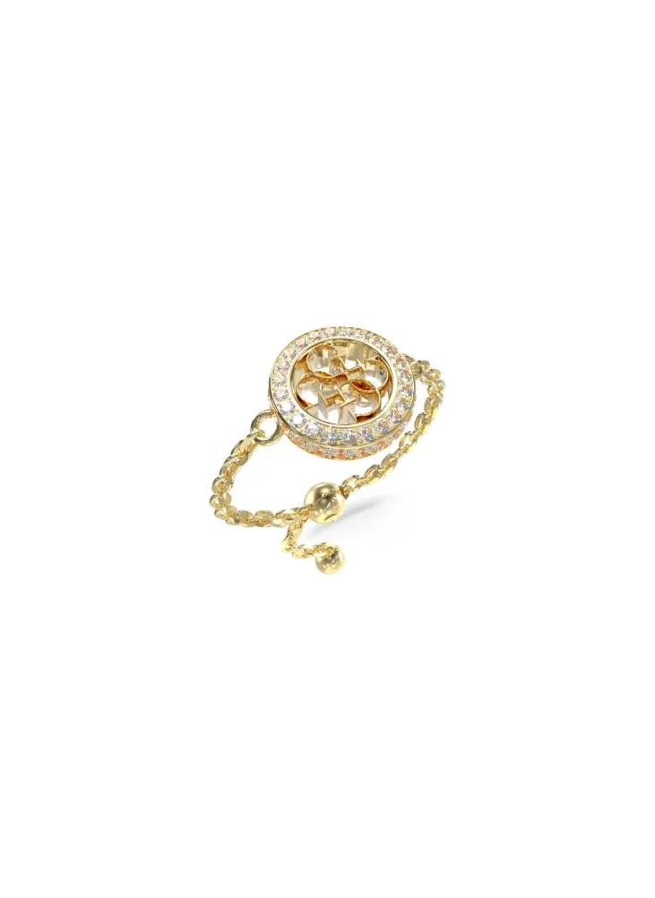 جس Crystal Detail  Detail Single Circle Ring