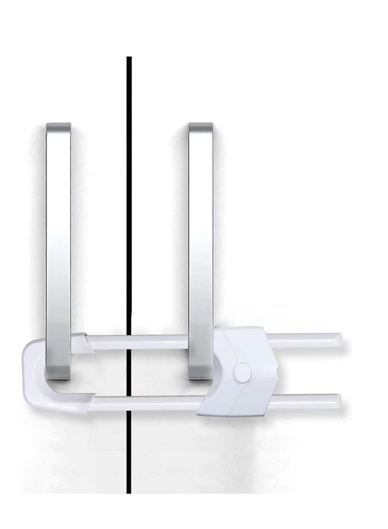 RATSAW 4Pcs Cupboard Locks Child Proof Locks U Shaped for Kitchen Bathroom Storage Doors Knobs and Handles No Tools No Drilling - Image 2
