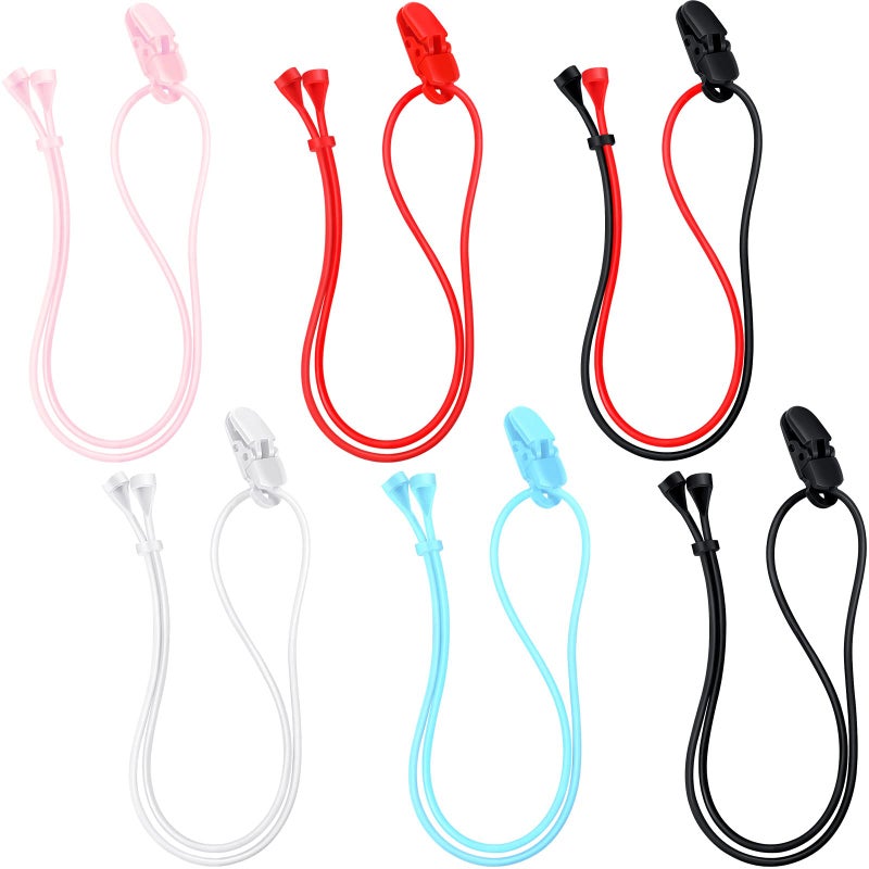 Fiada 6 Pcs Hearing Aid Clip Adjustable Antilost Lanyard Protector Portable Bte Aid Clips to Prevent Loss Hearing Protection Accessories for Seniors Adults