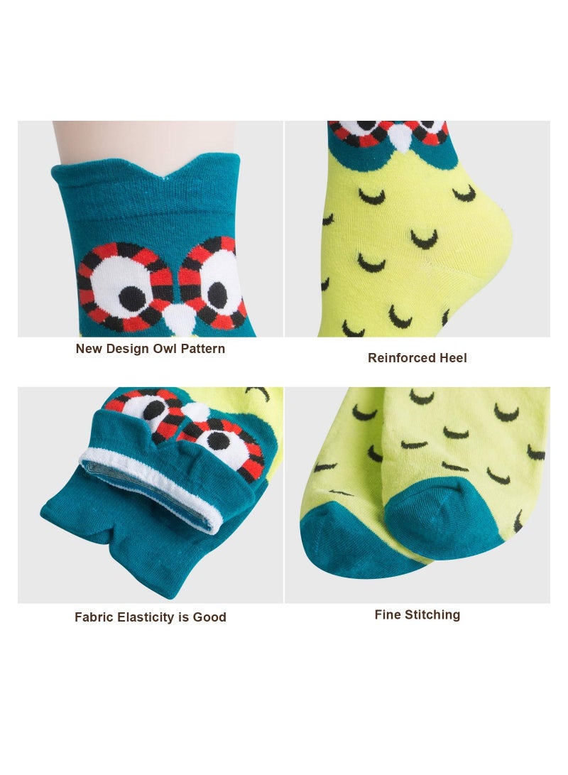 SYOSI 5 Pairs Ladies Socks Winter Cotton Wowens Socks Animal Cat Dog Socks Gift for Wowen - Image 2