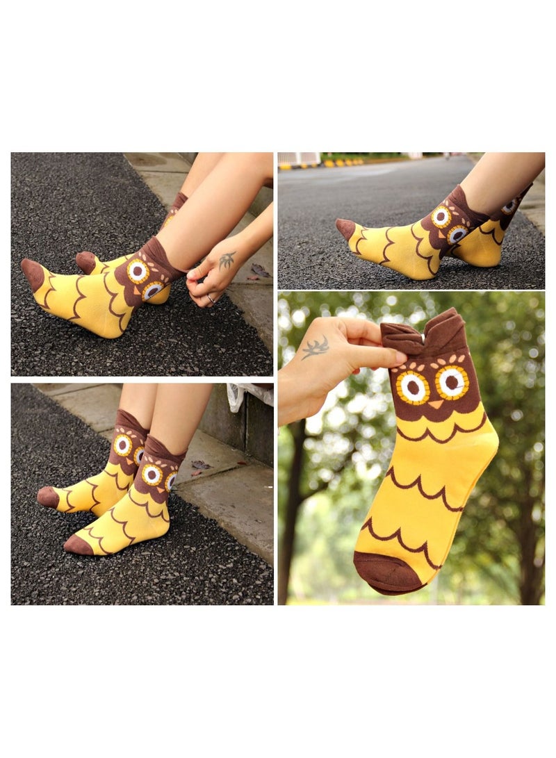 SYOSI 5 Pairs Ladies Socks Winter Cotton Wowens Socks Animal Cat Dog Socks Gift for Wowen - Image 3