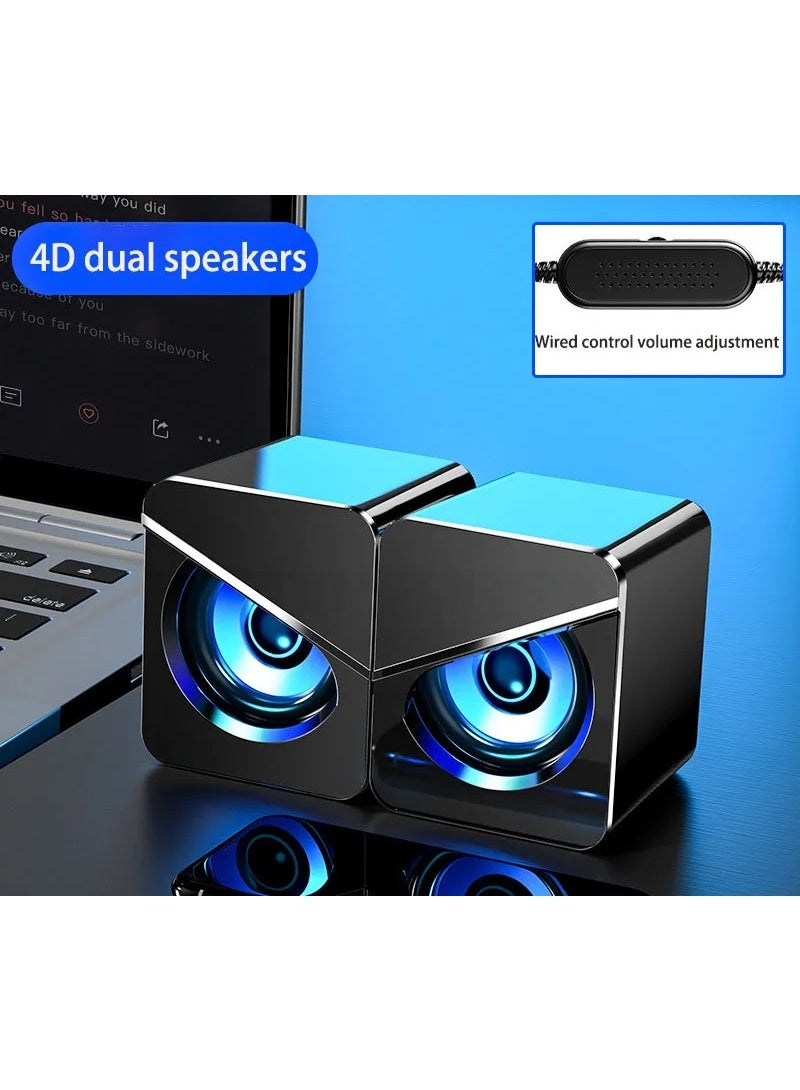 Kisonli U-3100 USB 2.1 Speaker – Subwoofer + Satellites with RGB Lighting, 3W + 2×2W, AUX & USB Input - Image 2