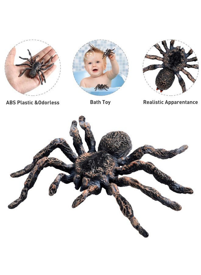 Skylety Realistic Spider Giant Fake Spider Action Model Plastic Animal Tarantula Toy Figures Lifelike Educational Learning Toys for Boys and Girls, Halloween Prank Props Party Supplies (4 Pieces) - Image 4