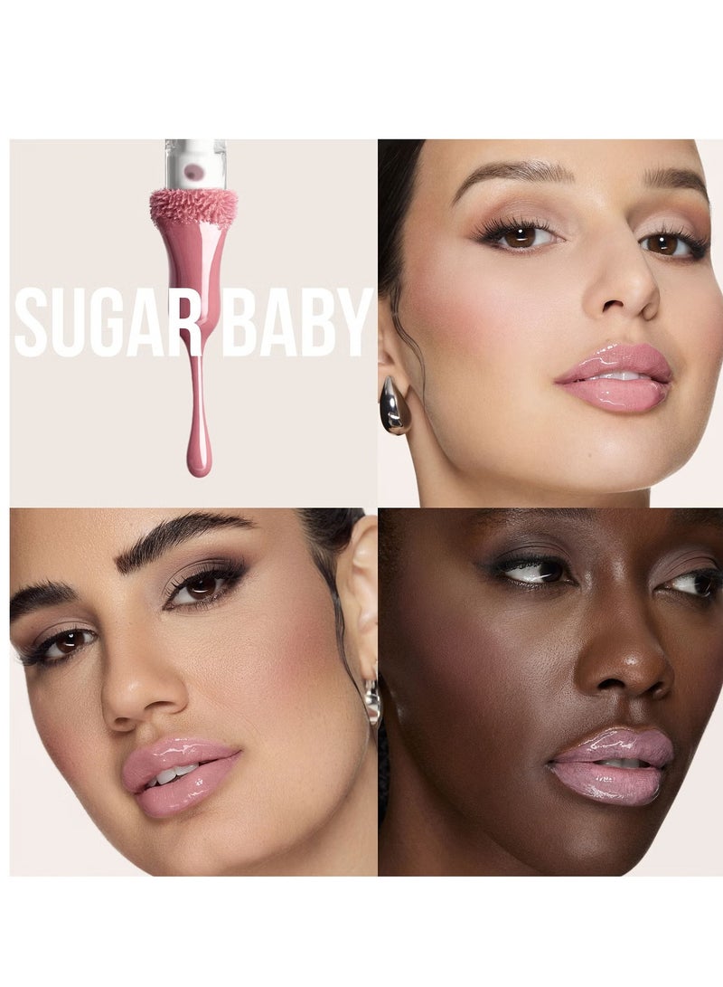 HUDA BEAUTY Faux Filler Extra Shine Lip Gloss- Sugar Baby,  3.9ml Pink - Image 2