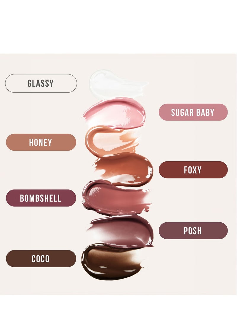 HUDA BEAUTY Faux Filler Extra Shine Lip Gloss- Sugar Baby,  3.9ml Pink - Image 4