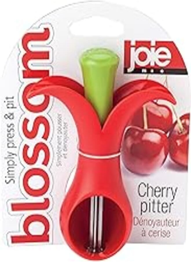 joie - Joie 30455 Blossom Cherry Pitter, Plastic, Red/Green, 11 x 8 x 3.5 cm - Image 1