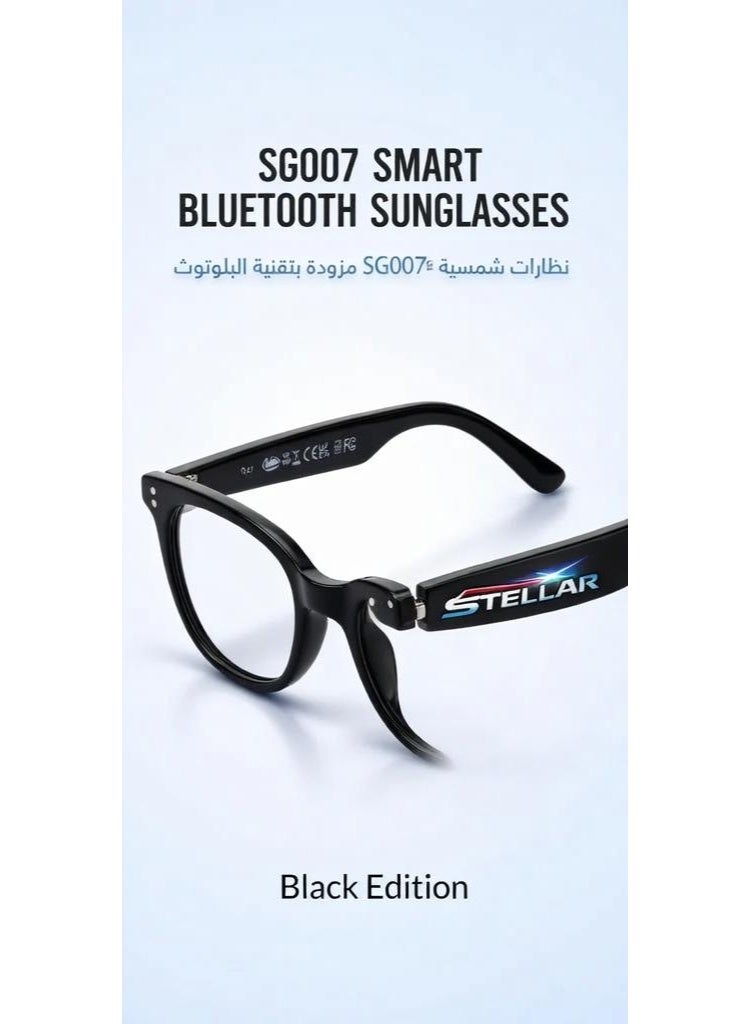 STELLAR SG007 Smart Bluetooth Sunglasses with Music & Calling Function, Black - Image 3