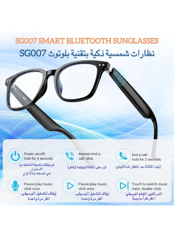 STELLAR SG007 Smart Bluetooth Sunglasses with Music & Calling Function, Black - Image 5