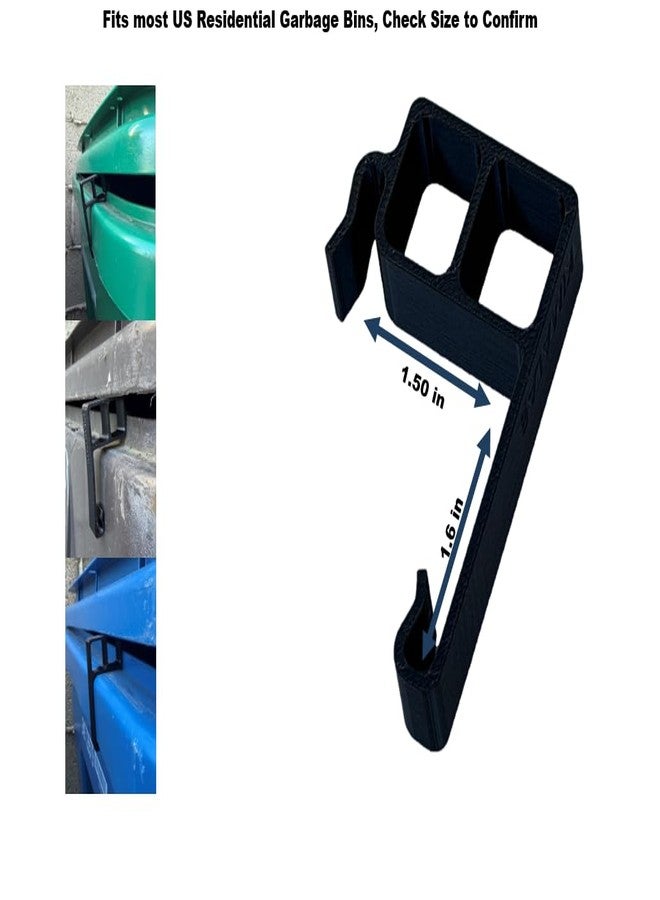 Kimalab Trash Can Ventilation Clip for U.S. Curbside Bins, Lid Spacer for Odor Reduction, Fits Residential Roller Trash Cans, Black - Image 5