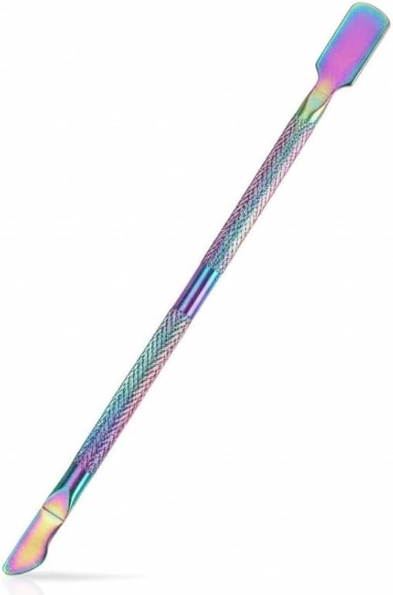 أداة Nagelriemen Nagels Pusher Dode Huid لإزالة الباديكير RVS للعناية بالأظافر من قطعة واحدة - لون معدني