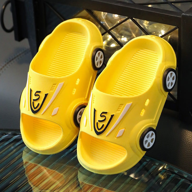 Children's slippers summer boys' and girls' home non-slip indoor handsome cartoon car kids' baby slippers  - Image 1