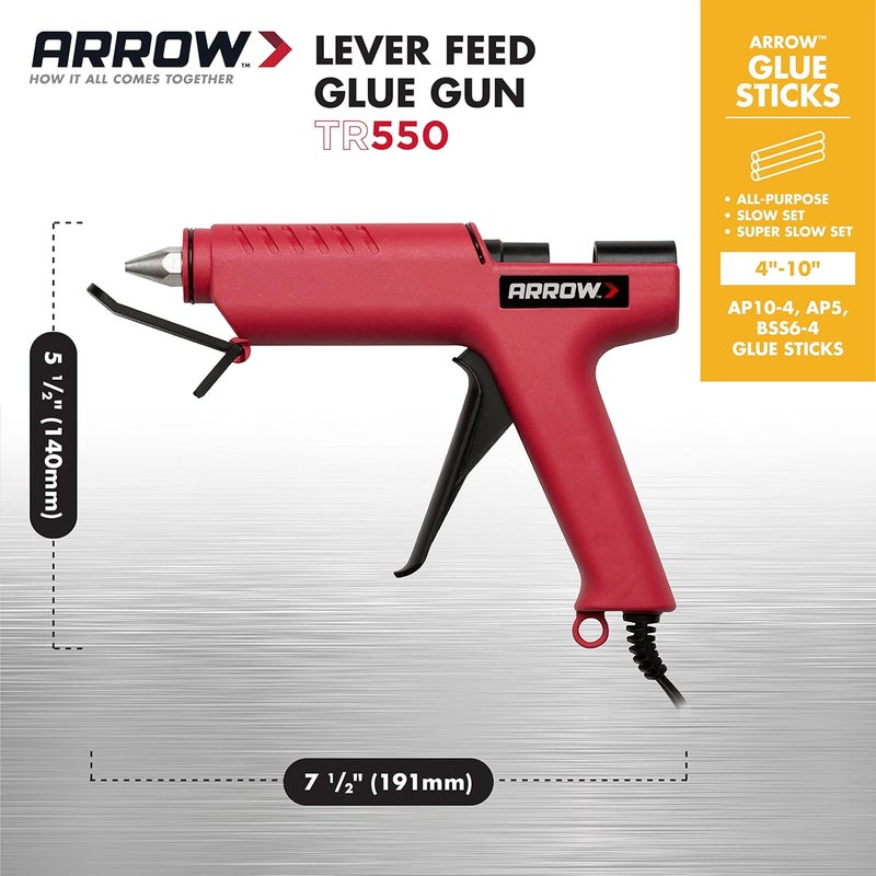 Arrow Fastener Arrow TR550 Heavy Duty Professional Electric Hot Melt Glue Gun for Crafts, Construction, Wood, Uses Standard Glue Sticks - Image 3