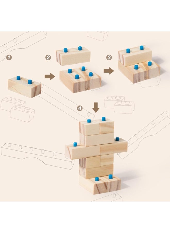 SUKILO Wood Stacking Toy – Montessori Wooden Building Blocks for Toddlers and Kids  - Image 2