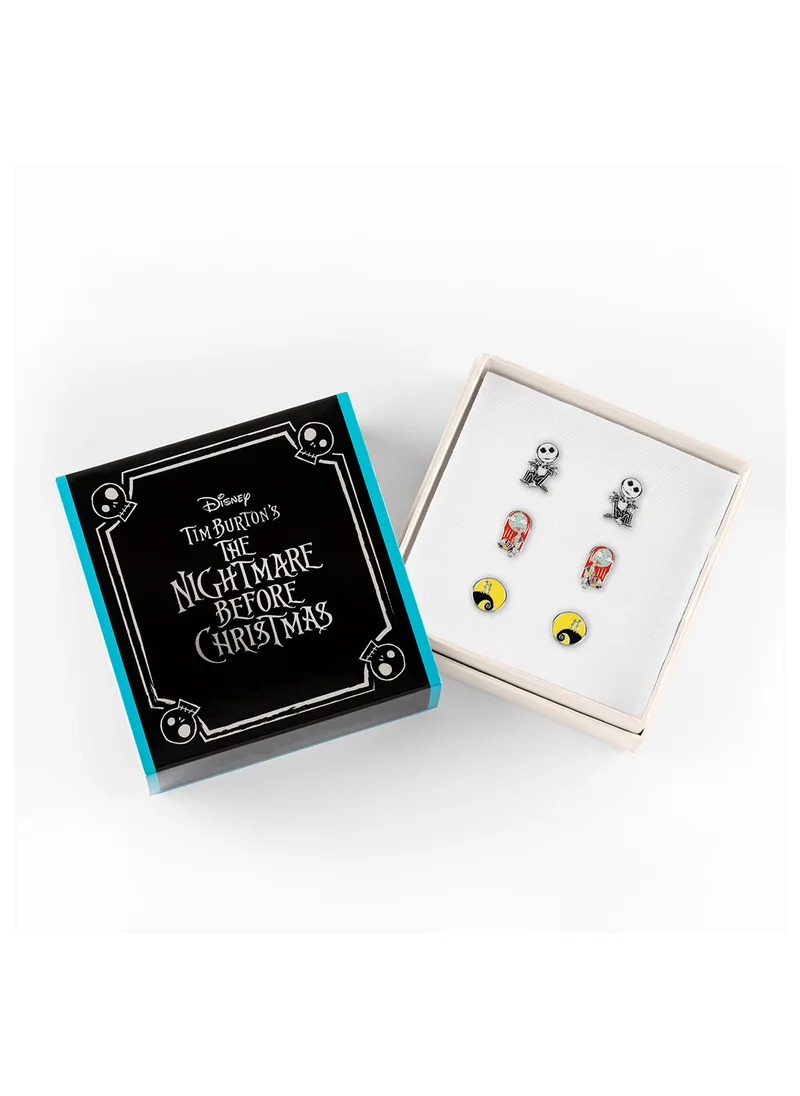 Disney The Nightmare Before Christmas Black, White, Red And Yellow Trio Earring Set SF00470SL