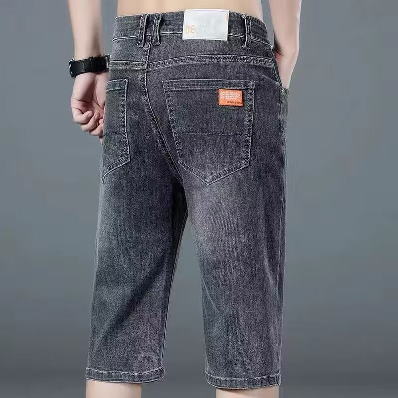 Thin Denim Shorts Boys Summer 2024 New Breathable Loose Casual Stretch Straight Pants Trendy - Image 3