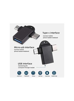 Generic 2 in 1 OTG Adapter Type C and Micro - OTG for transferring data from laptop to phone or tablet - Type C and Micro to Type A converter - 2 in 1 Type C + Micro to OTG data transfer and conversion compatible with Samsung, Oppo, Huawei, Realme and Xiaomi phones - OTG for reading flash memory on the phone - Converter from flash memory to Type C or Micro - OTG to Type C - OTG to Micro  - Image 5