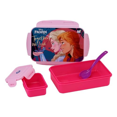 SKi Homeware Lock & Seal Disney Lunch Box + Water Bottle Combo, for School Kids, a Gift for Girls and Boys with Attractive Character Prints and Vibrant Colours (Frozen) - Image 2