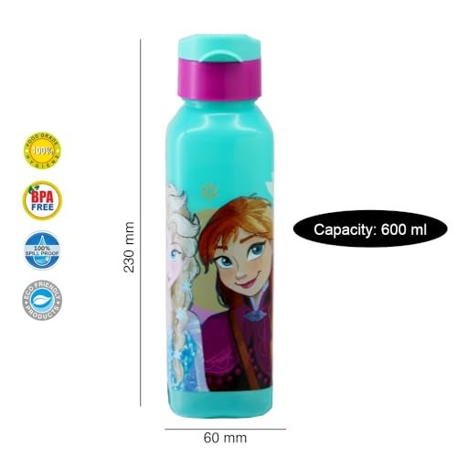 SKi Homeware Lock & Seal Disney Lunch Box + Water Bottle Combo, for School Kids, a Gift for Girls and Boys with Attractive Character Prints and Vibrant Colours (Frozen) - Image 3