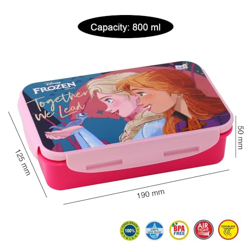 SKi Homeware Lock & Seal Disney Lunch Box + Water Bottle Combo, for School Kids, a Gift for Girls and Boys with Attractive Character Prints and Vibrant Colours (Frozen) - Image 4