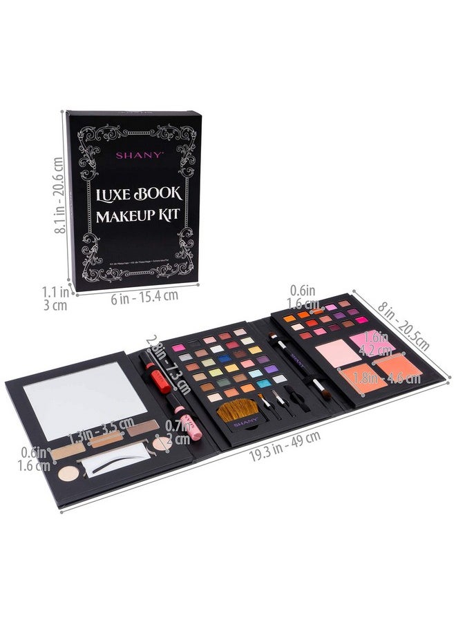 Shany Luxe Book Makeup Set All In One Travel Cosmetics Kit With 30 Eyeshadows 15 Lip Colors 5 Brushes 4 Pressed Blushes 3 Brow Colors And Mirror  - Image 4