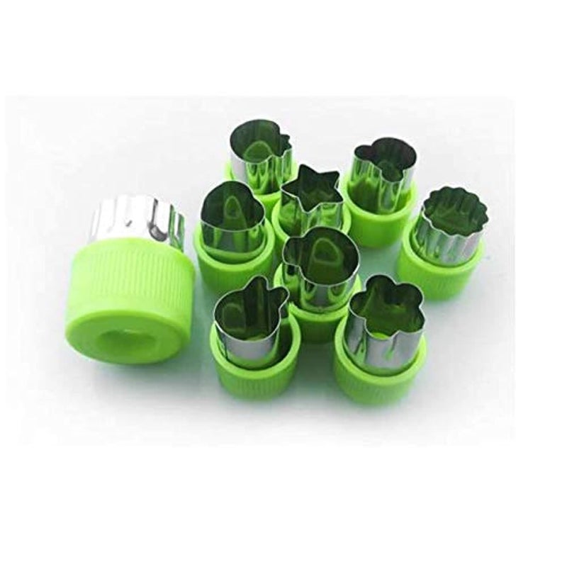 9 Pcs Vegetable Cutter Shapes Set Cookie Stamps Mold Cookie Mini Pie Fruit andCutter Decorative Food for Kids Baking and Food Supplement Tools Accessories Crafts for Kitchen, Multi Color, SSZ301