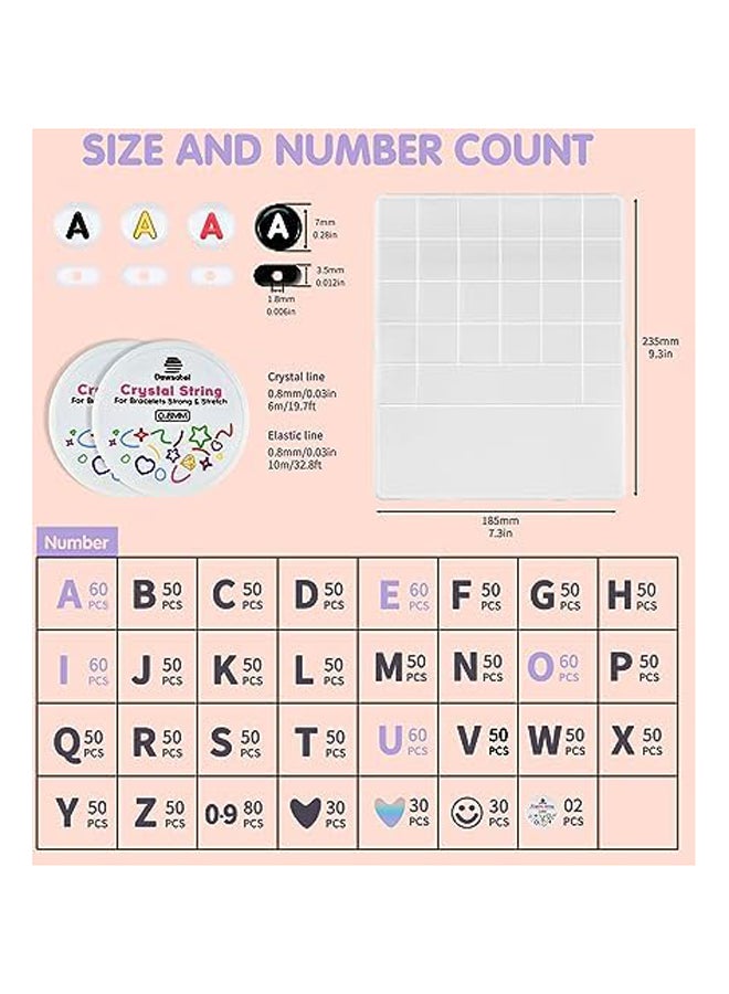 1520 PCS Letter Beads, 30 Styles Friendship Bra - Image 3