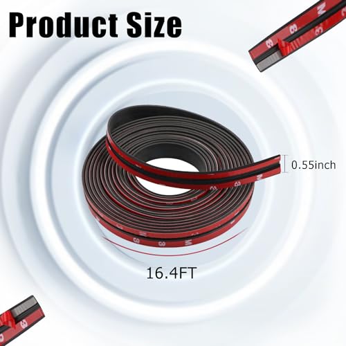 Pincuttee 1Pack Weather Stripping Seal Strip for DoorsWindowsCar Weather Stripping AdhesiveSunroof Seal for CarTruckSUV Front Rear Windshield164FT5M05514MM - Image 3