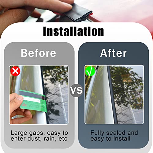 Pincuttee 1Pack Weather Stripping Seal Strip for DoorsWindowsCar Weather Stripping AdhesiveSunroof Seal for CarTruckSUV Front Rear Windshield164FT5M05514MM - Image 5