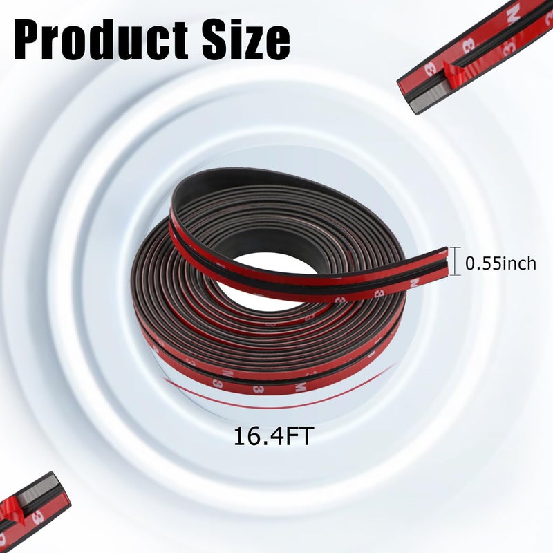 Pincuttee 1Pack Weather Stripping Seal Strip for DoorsWindowsCar Weather Stripping AdhesiveSunroof Seal for CarTruckSUV Front Rear Windshield164FT5M05514MM - Image 4