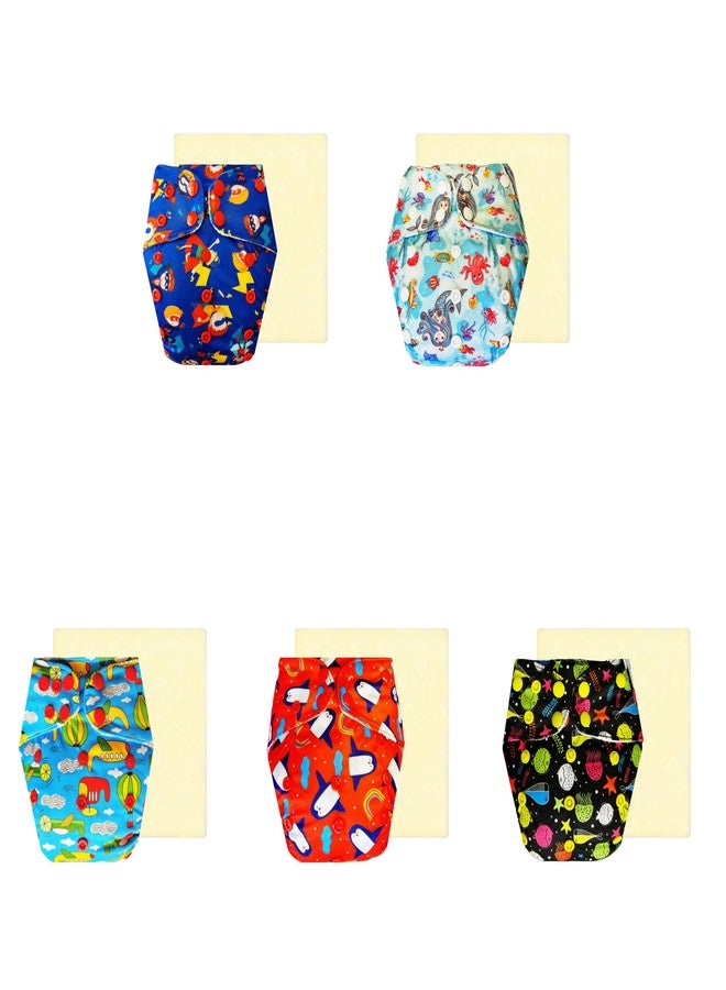 Dumbledo Elite Cloth Diaperwith Magical Soaker (Pack of 5) | Soft & Gentle | Breathable | Easy to Clean | Everyday Diapering Essential | 3 Months - 3 Years | Unisex Baby - Image 1