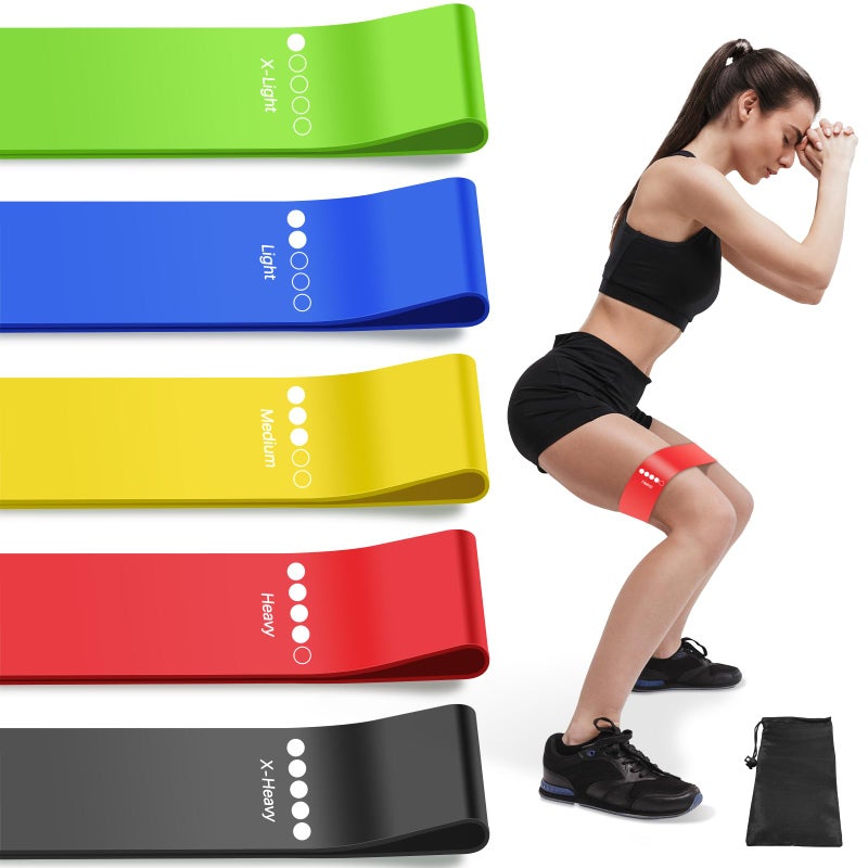 Kakuje Resistance Bands for Working Out Exercise Bands Resistance Bands Set with 5 Resistance Levels Multi Colored Workout Bands for Indoor and Outdoor Fitness Leg Strength Training Rehab Yoga - Image 1