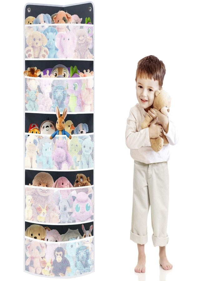 Gymbigger Soft Corner Shelf- Corner Toy Storage Organizer- Wall Mount Storage- Child-Friendly Handing Organizer for Kid's Toys, Stuffed Animals, Sundries, Diapers, for Kids Bedroom 5 Large Mesh Pockets - Image 1
