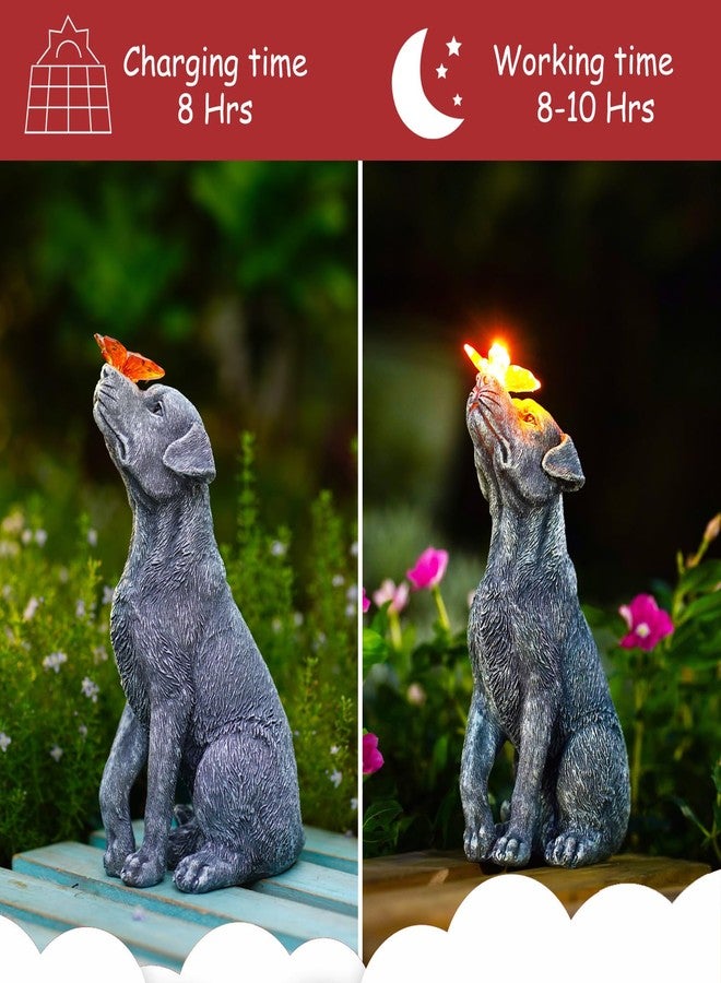 Goodeco Dog Statue with Solar Butterfly - Ideal Gifts for Dad, Mom or Birthdays, Beautifully Crafted Outdoor Decorations to Wow Your Guests - Image 5