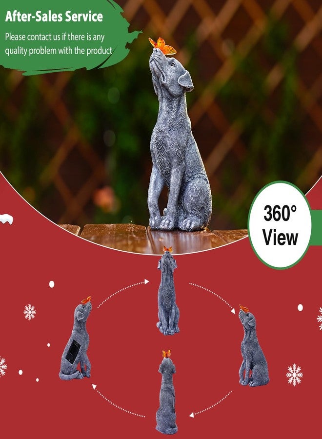 Goodeco Dog Statue with Solar Butterfly - Ideal Gifts for Dad, Mom or Birthdays, Beautifully Crafted Outdoor Decorations to Wow Your Guests - Image 3