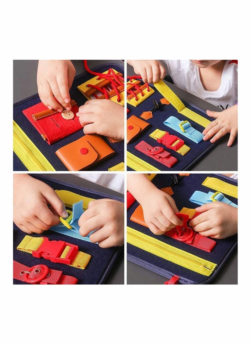 Y&D Toddler Busy Board, Montessori Toy Gifts for Fine Motor Skills & Learn to Dress, Sensory Aeroplane or Car Travel  - Image 3