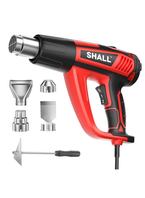 Hot Air Gun Kit, Variable Temperature Control 50°C - 600°C, with 5 Attachments, Electric Hot Air Gun, Fast Heat Gun, Defrost, Paint Stripping, Soldering