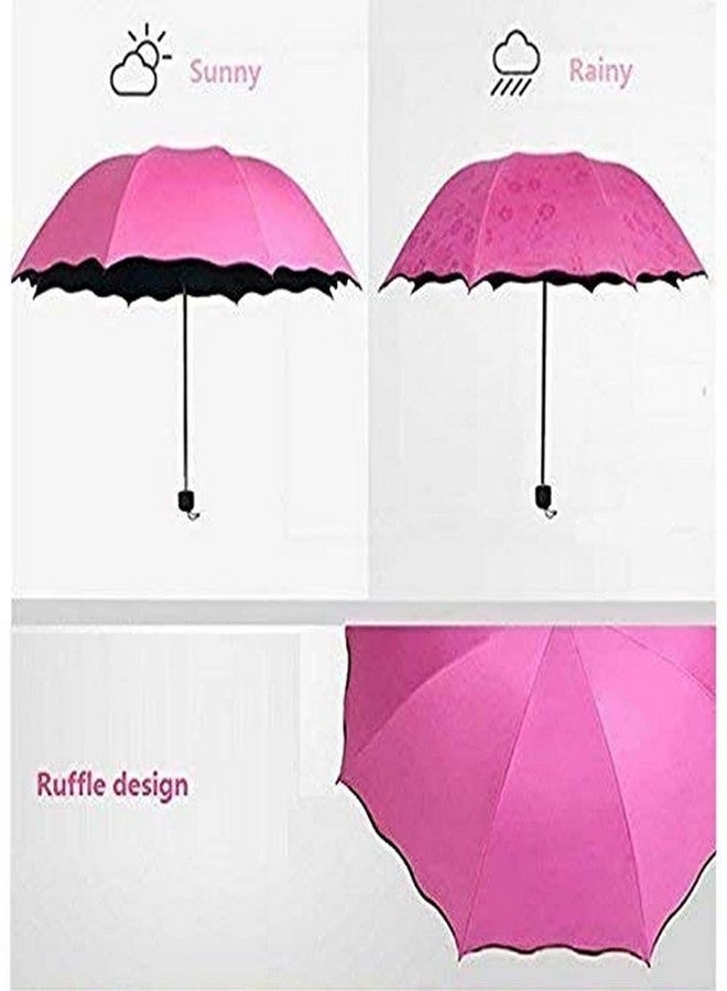 HELLYZ 3 Fold Magic Umbella Anti UV Protection, Beautiful Creative Magical of Blooming Flowers Design Multi Style Umbrella for Man and Women - Image 3
