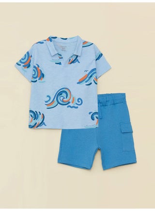 Polo Collar Short Sleeved Printed Baby Boy T-Shirt and Shorts 2-Pack Set - pzsku/ZAB2BCB72B3B42FBBAD9BZ/45/_/1684927670/4cb795b8-bfba-424b-a701-dc20c1d7c05e