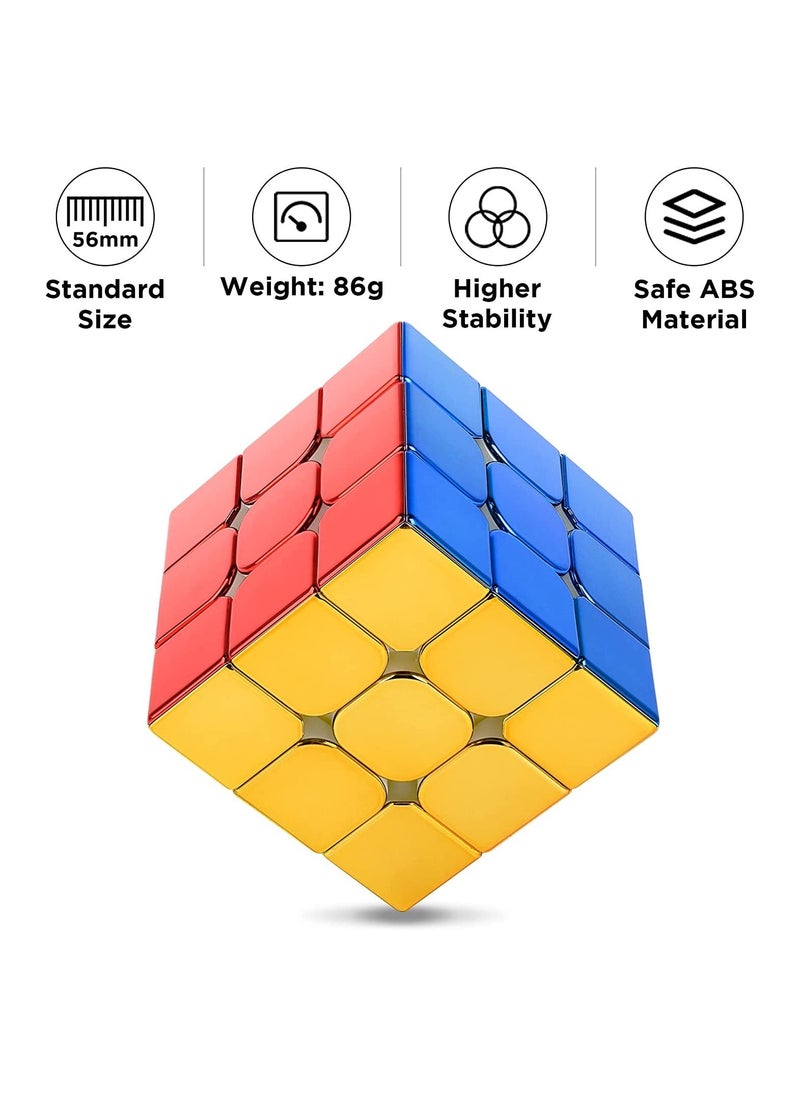 SYOSI - Magnetic Speed Rubix Cube SYOSI 3x3x3 Speed Cube for Cyclone Boys Original Mirror Reflective Stickerless Magic Cube Personalized Shiny Cube Puzzles for Kids Adults - Image 1