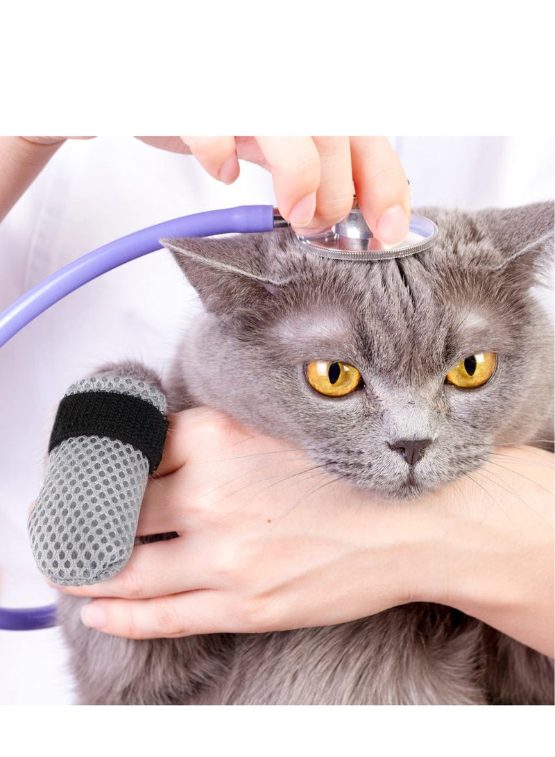 Excefore Anti- Scratch Boots Cat Shoes 4Pcs Boots Nail Cover Precaution Scratch Gloves Cat Paw Soft Mesh Adjustable Protector Pet Grooming Scratching Booties for Home Bathing Black - Image 3