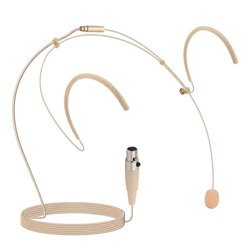 Pyle Pro PMHMS20 Wired Headphones Over_Ear Headset Boom Mini XLR Omni-Directional Microphone, Beige - Image 1