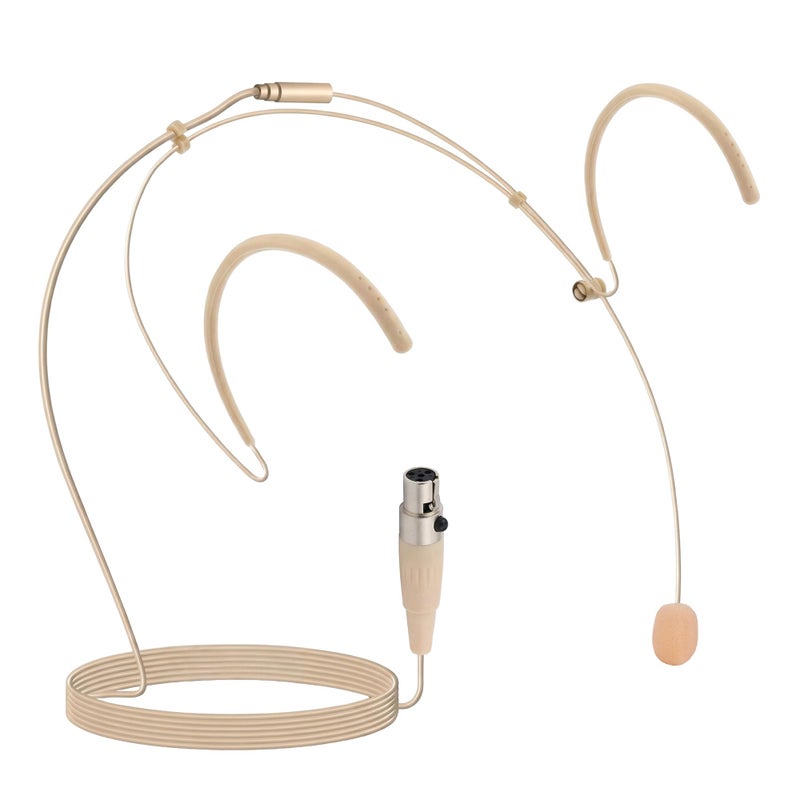 Pyle Pro PMHMS20 Wired Headphones Over_Ear Headset Boom Mini XLR Omni-Directional Microphone, Beige - Image 2