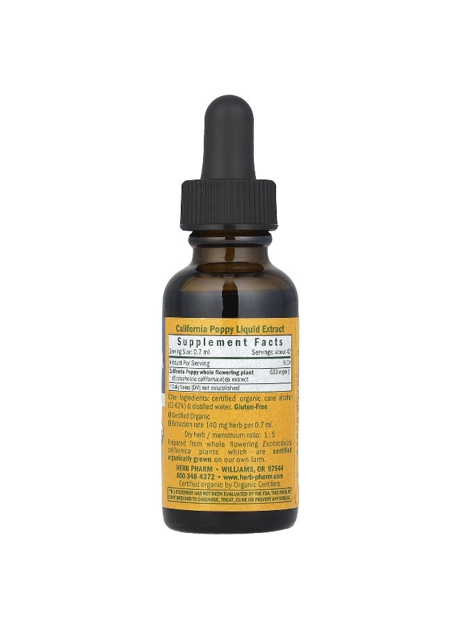 HERB PHARM - Herb Pharm, California Poppy, 633 mg, 1 fl oz (30 ml) - Image 1