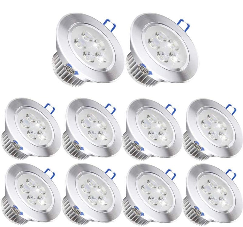 POCKETMAN 10 عبوة، ضوء سقف LED قابل للتعتيم Pocketman 110V 5W، مصباح بقعة دافئة بيضاء، تركيبة إضاءة مدمجة، مع محرك LED - Image 1