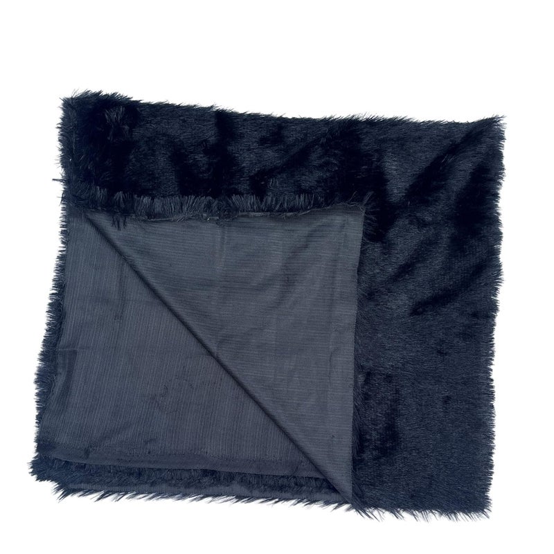 frilt 1/2 Meter Super Soft Fur Fabric for Photoshoot, Soft Toys, Costume, Decoration and Dress Making (Breadth 38 Inch and Length 32 Inch) (Black) - Image 2