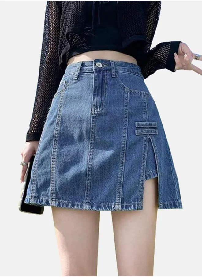 YUNIQEE Blue A-Line Denim Skirts