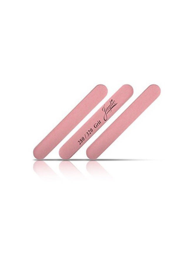 Mini Pink Salon Cushion Board Nail Files 280/320 (12 Pack) 3.5 Inches Long By 1/2 Inch Wide