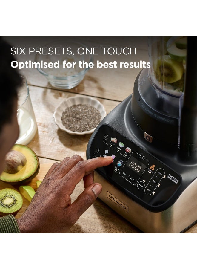 KENWOOD MultiPro OneTouch Food Processor & Blender, 1.5L Glass Blender, OneTouch Presets, Digital Scale, 11 Attachments, Juice Extractor 3 L 1000 W FDM73.980SS Silver - Image 4