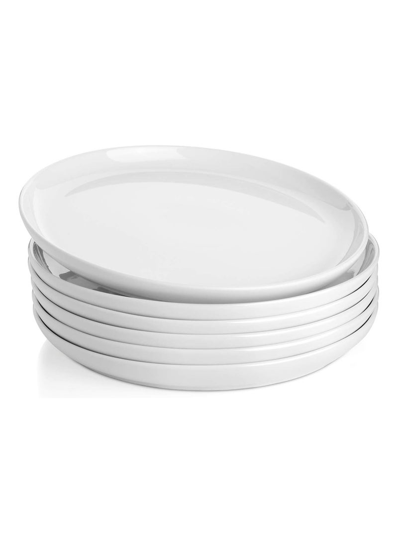 Porcelain Salad  Plates Set Of  6 pcs 26 cm  Dinnerware White - Image 1